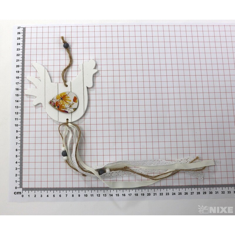 ZÁVĚS D KOHOUT 12x11cm*BÍLÁ