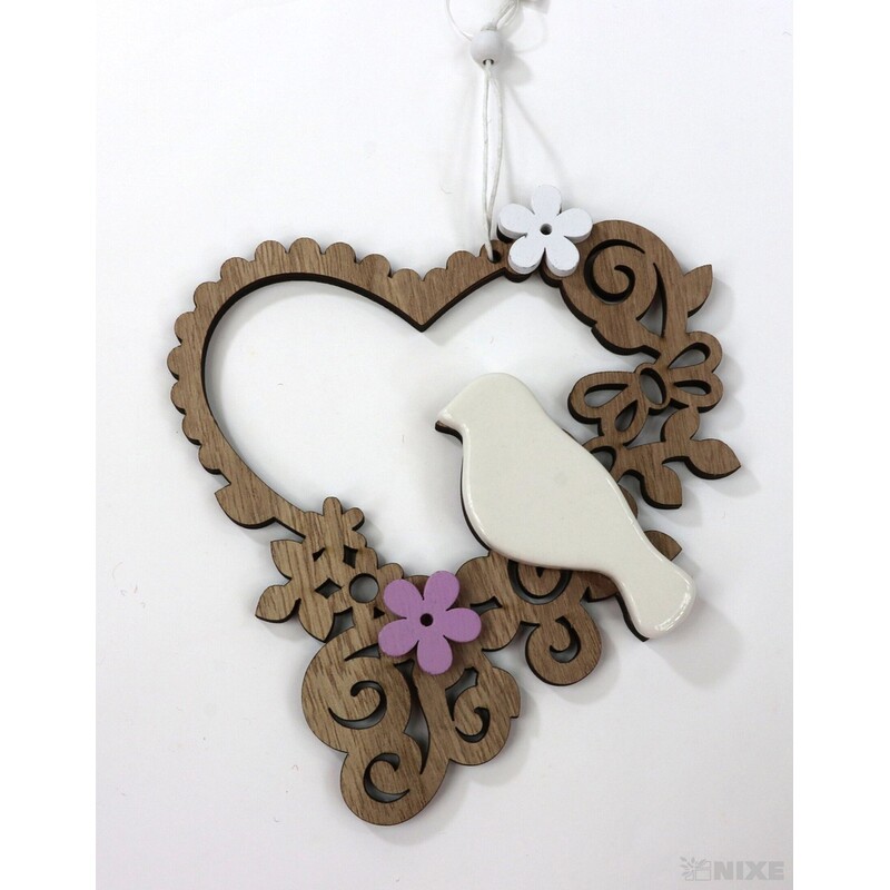 ZÁVĚS PTÁČEK 15x14cm*PŘÍRODNÍ