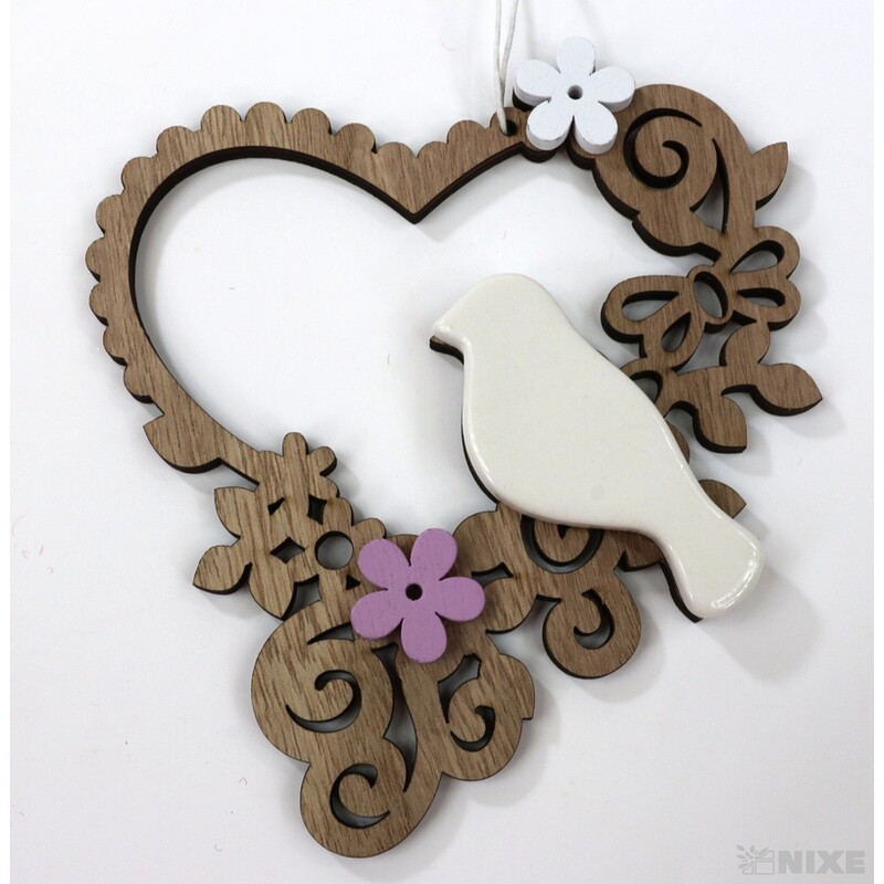 ZÁVĚS PTÁČEK 15x14cm*PŘÍRODNÍ