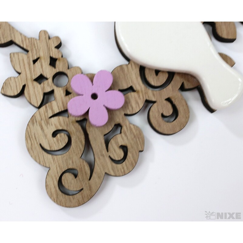 ZÁVĚS PTÁČEK 15x14cm*PŘÍRODNÍ