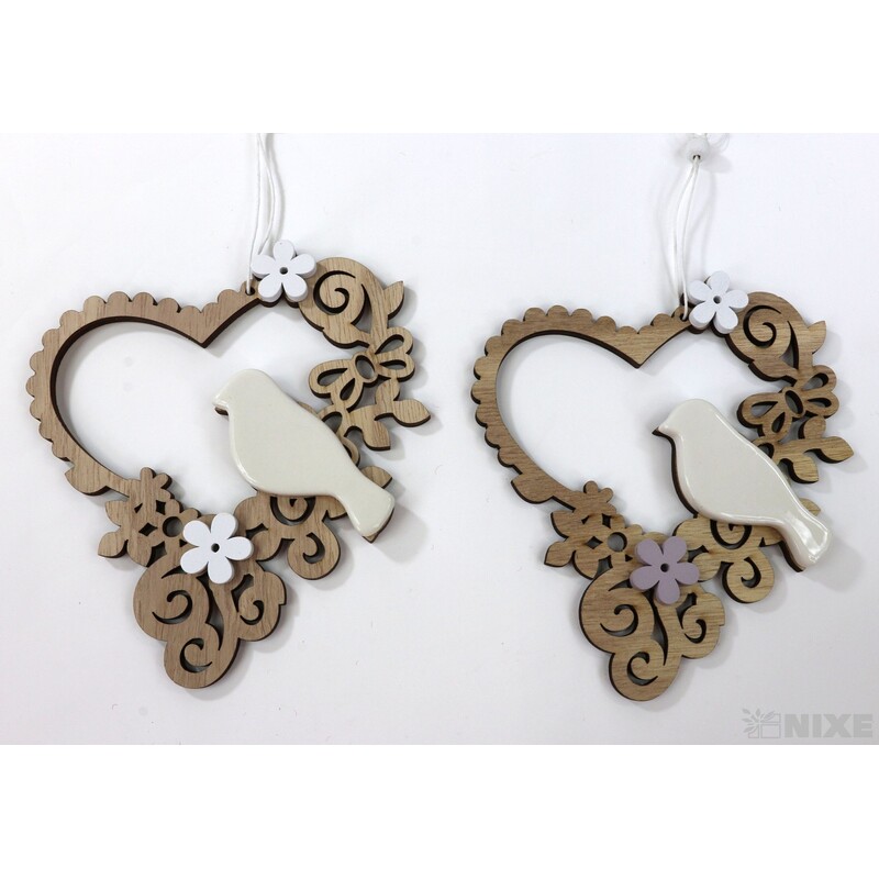 ZÁVĚS PTÁČEK 15x14cm*PŘÍRODNÍ