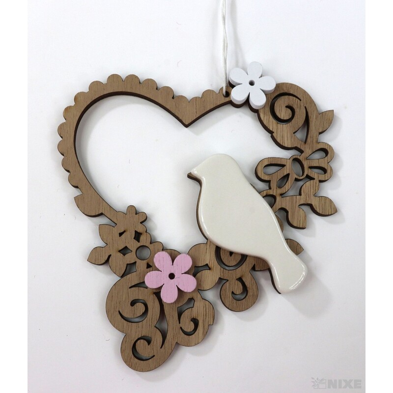 ZÁVĚS PTÁČEK 15x14cm*PŘÍRODNÍ