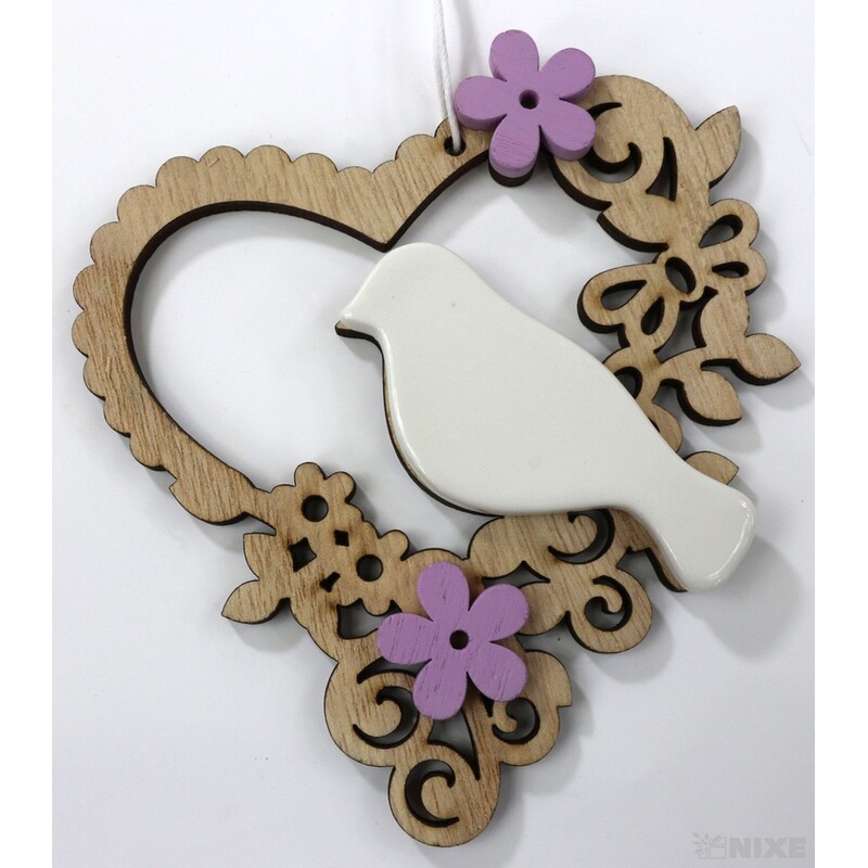 ZÁVĚS PTÁČEK 13x12cm*PŘÍRODNÍ