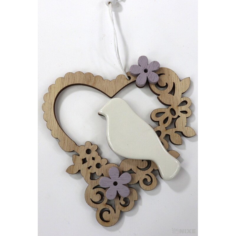 ZÁVĚS PTÁČEK 13x12cm*PŘÍRODNÍ