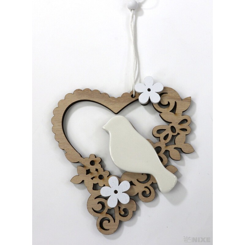 ZÁVĚS PTÁČEK 13x12cm*PŘÍRODNÍ