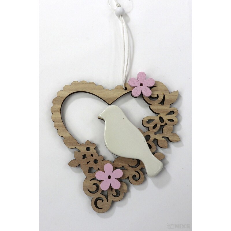 ZÁVĚS PTÁČEK 13x12cm*PŘÍRODNÍ