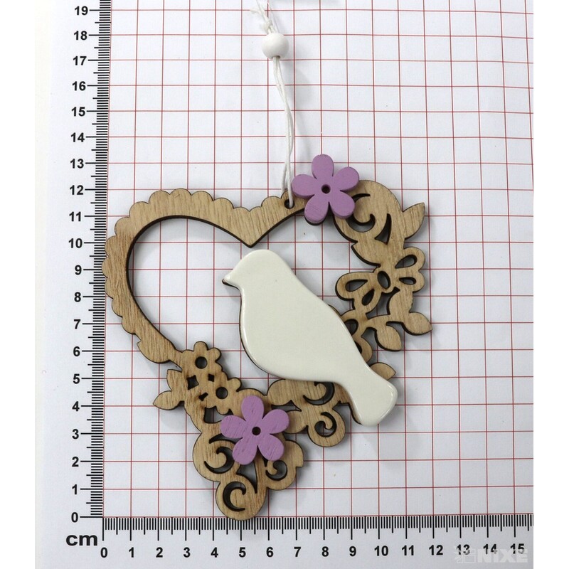 ZÁVĚS PTÁČEK 13x12cm*PŘÍRODNÍ