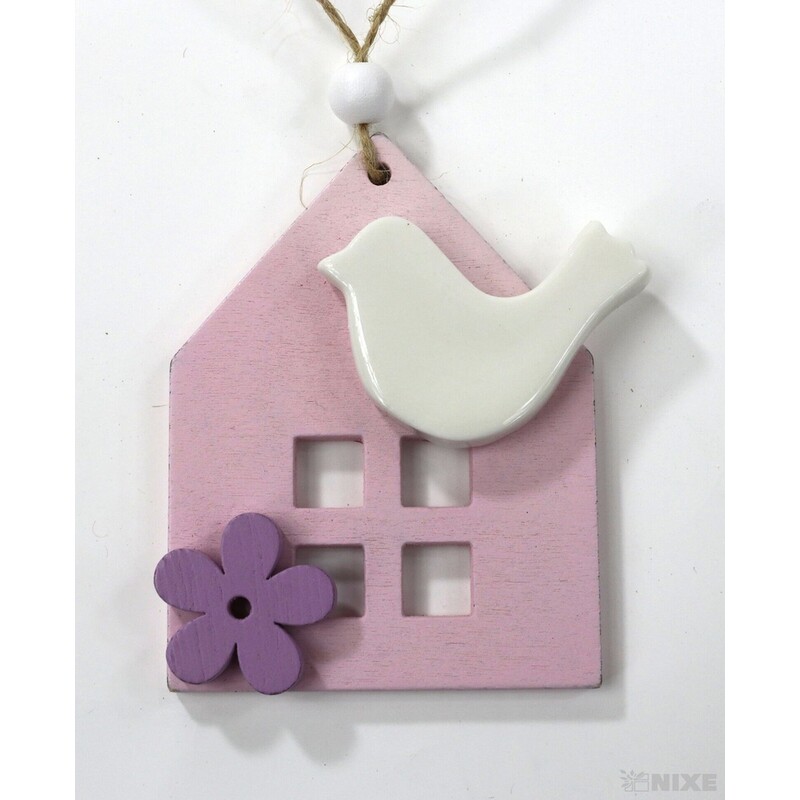 ZÁVĚS DOMEČEK 8x6cm*MIX BAREV