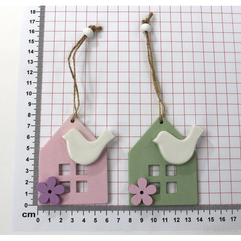 ZÁVĚS DOMEČEK 8x6cm*MIX BAREV