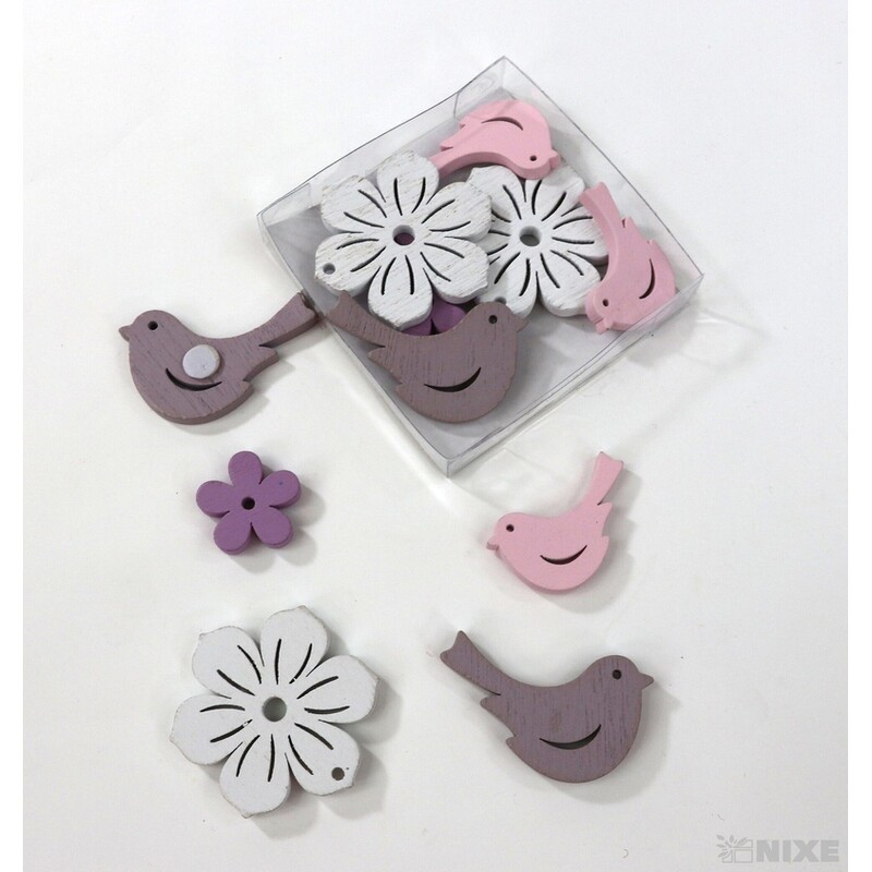 DOPLŇKY DŘEVO 2,5-4cm 12ks*MIX BAREV