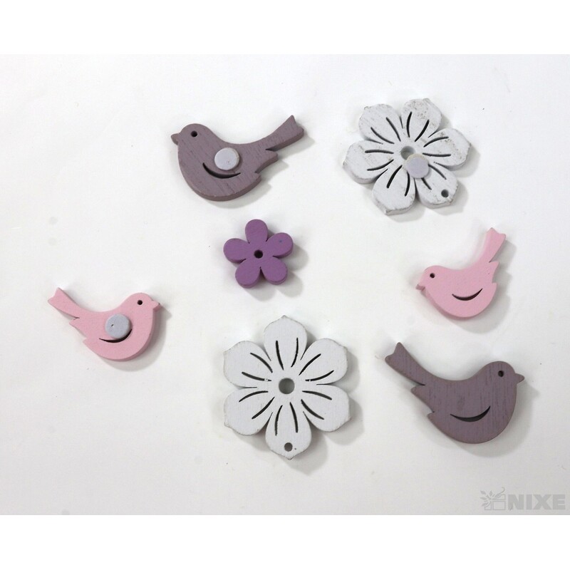 DOPLŇKY DŘEVO 2,5-4cm 12ks*MIX BAREV