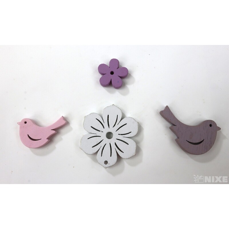 DOPLŇKY DŘEVO 2,5-4cm 12ks*MIX BAREV