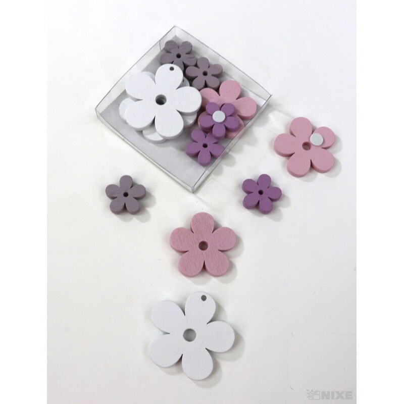 DOPLŇKY DŘEVO 2,5-4cm 12ks*MIX BAREV