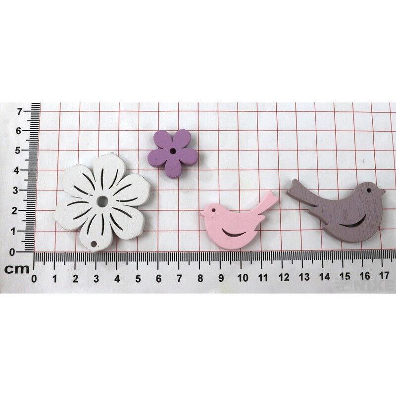 DOPLŇKY DŘEVO 2,5-4cm 12ks*MIX BAREV