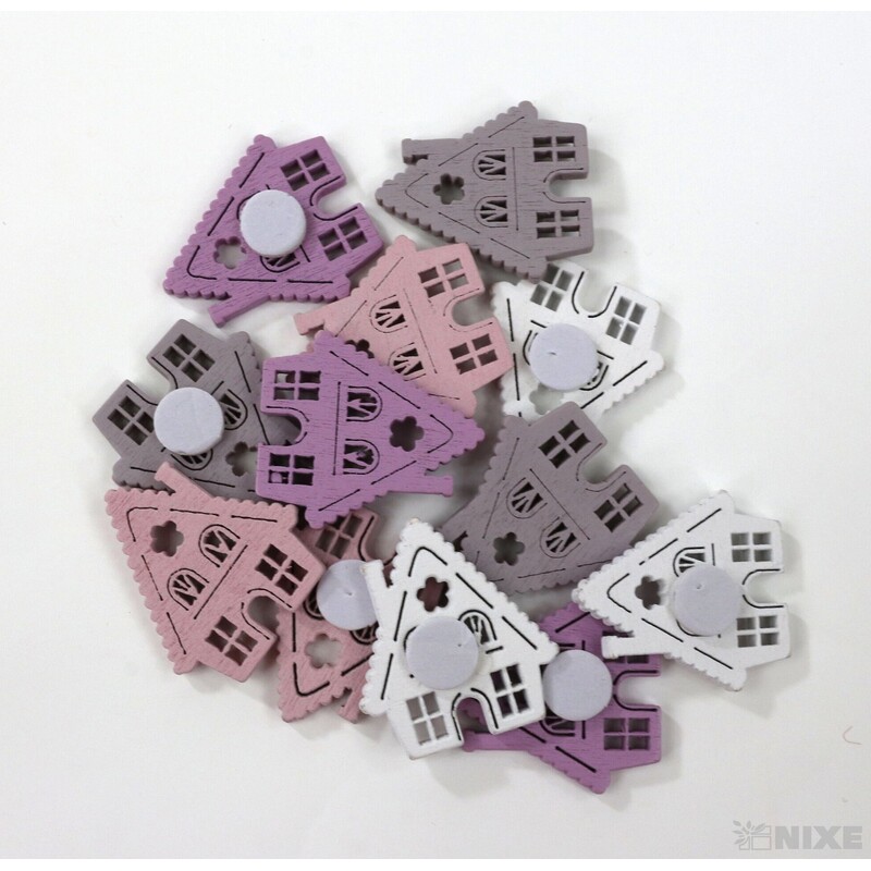 DOPLŇKY DŘEVO 2,5cm 12ks*MIX BAREV