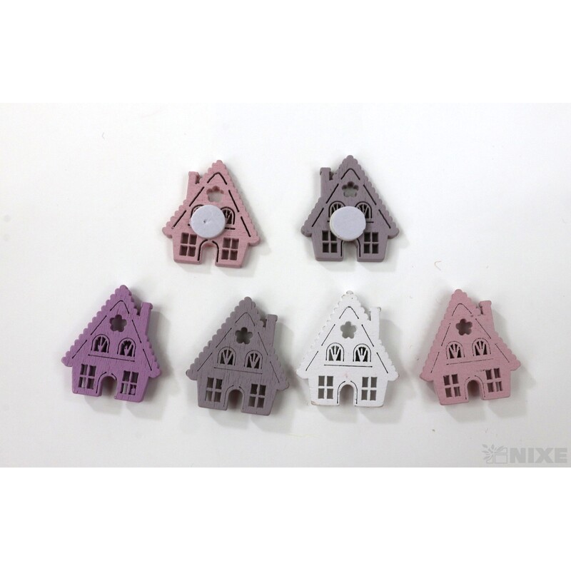 DOPLŇKY DŘEVO 2,5cm 12ks*MIX BAREV