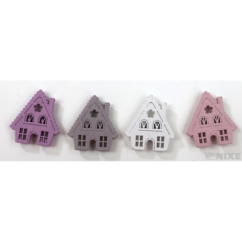 DOPLŇKY DŘEVO 2,5cm 12ks*MIX BAREV