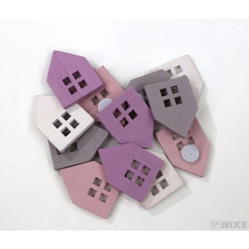 DOPLŇKY DŘEVO 2,5cm 12ks*MIX BAREV