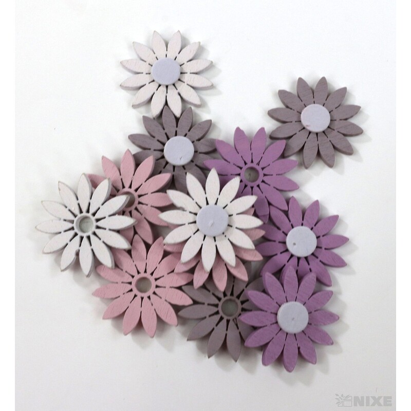 DOPLŇKY DŘEVO 2,5cm 12ks*MIX BAREV