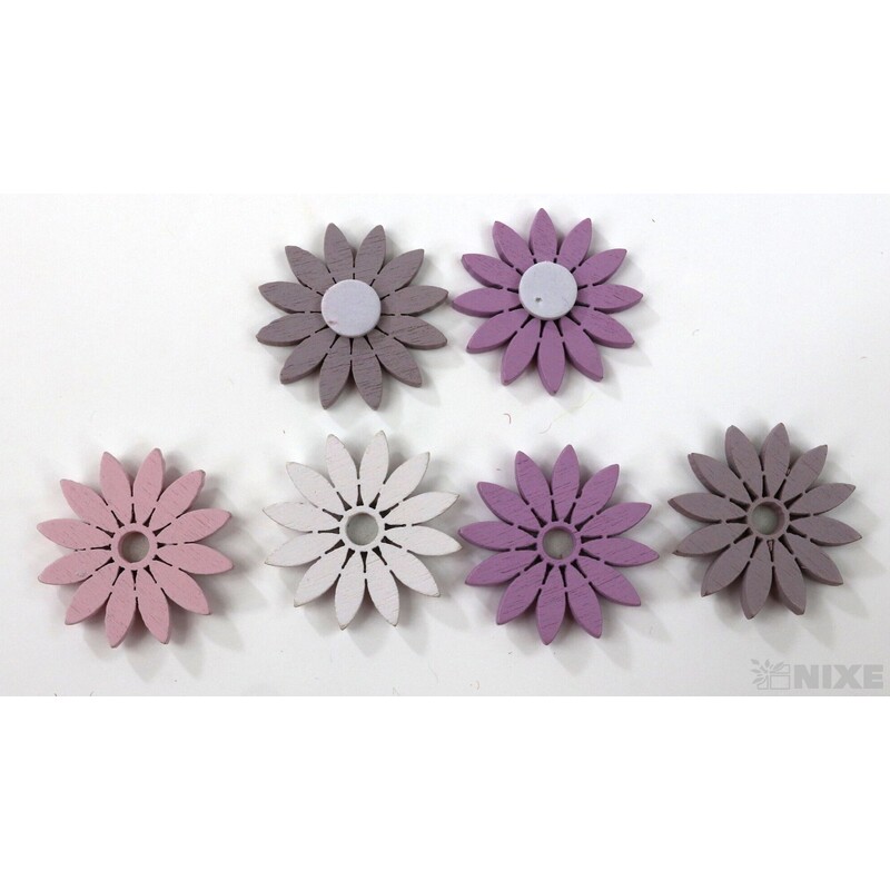 DOPLŇKY DŘEVO 2,5cm 12ks*MIX BAREV