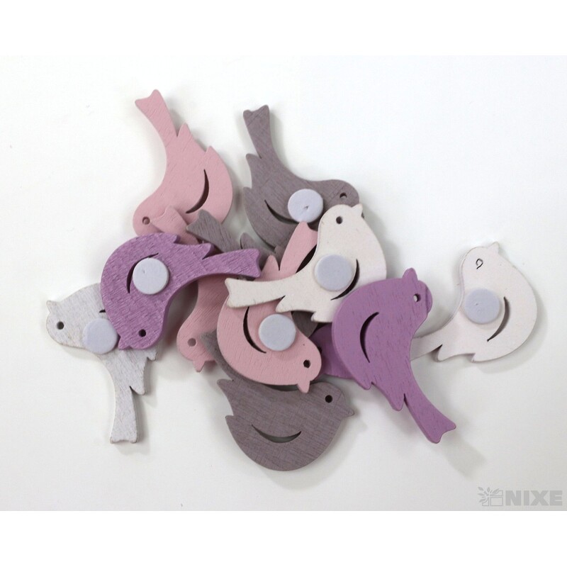 DOPLŇKY DŘEVO 2,5cm 12ks*MIX BAREV