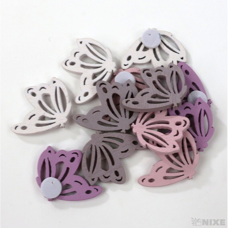 DOPLŇKY DŘEVO 2,5cm 12ks*MIX BAREV