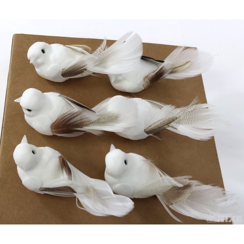 PTÁČEK 10cm 6ks*BÍLÁ