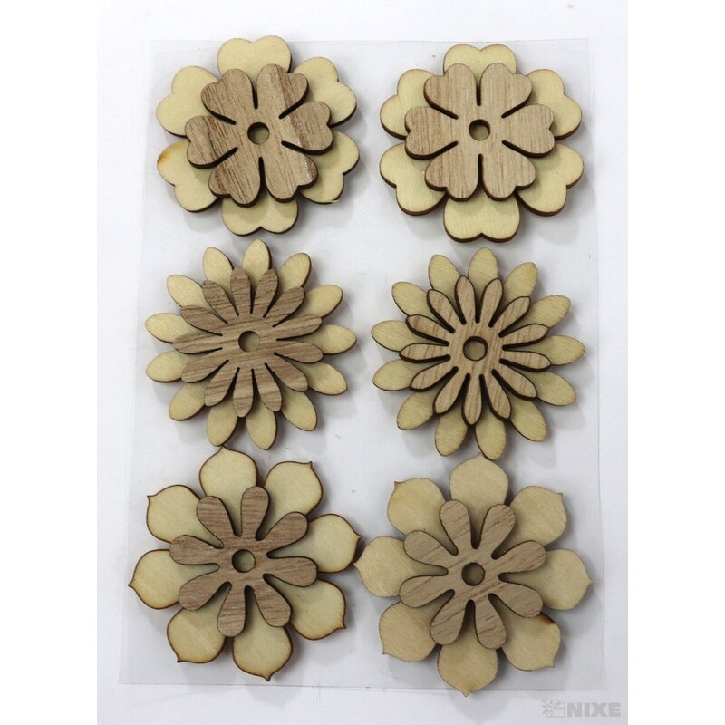 DŘEVO NALEPOVACÍ MIX 4,5cm 6ks*PŘÍRODNÍ