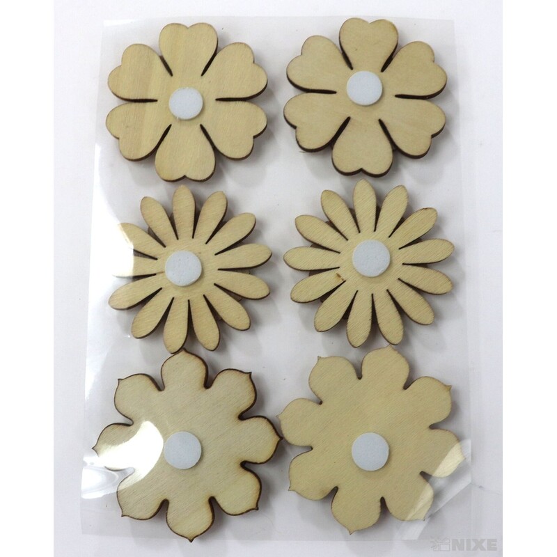 DŘEVO NALEPOVACÍ MIX 4,5cm 6ks*PŘÍRODNÍ