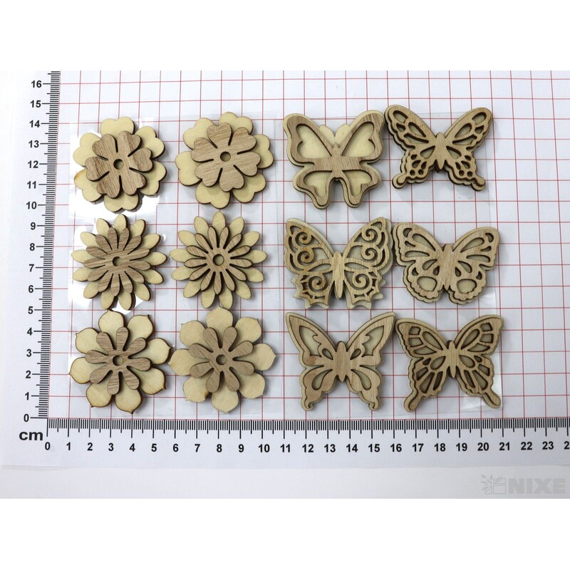 DŘEVO NALEPOVACÍ MIX 4,5cm 6ks*PŘÍRODNÍ