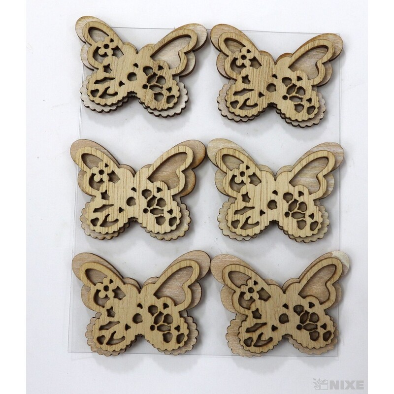 DŘEVO NALEPOVACÍ MIX 4cm 6ks*PŘÍRODNÍ