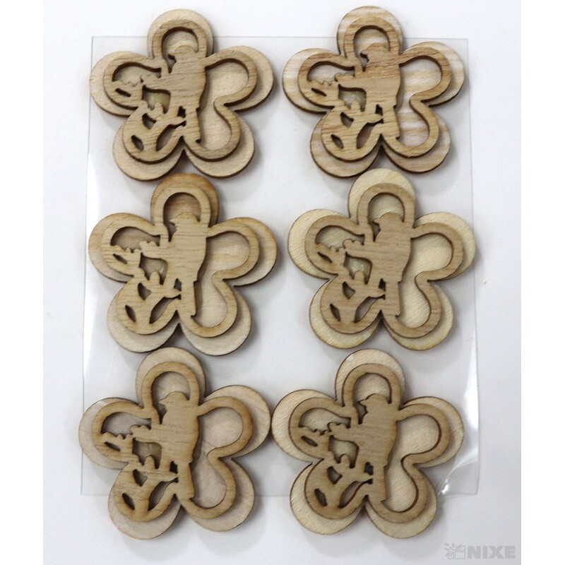 DŘEVO NALEPOVACÍ MIX 4cm 6ks*PŘÍRODNÍ