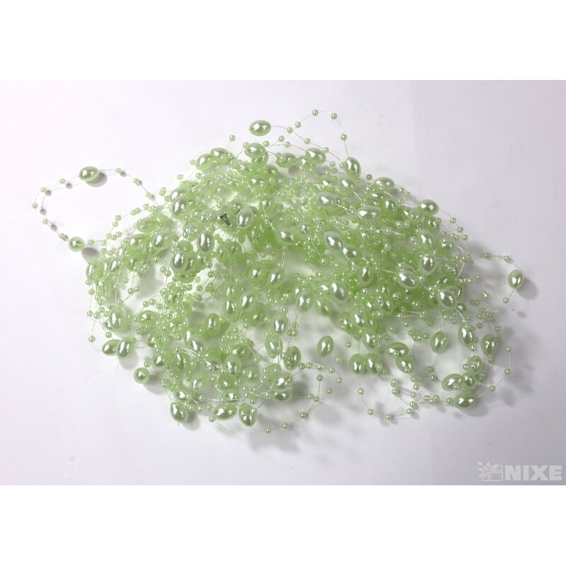 PERLIČKY NA SILONU 120cm 10ks*ZELENÁ SV.