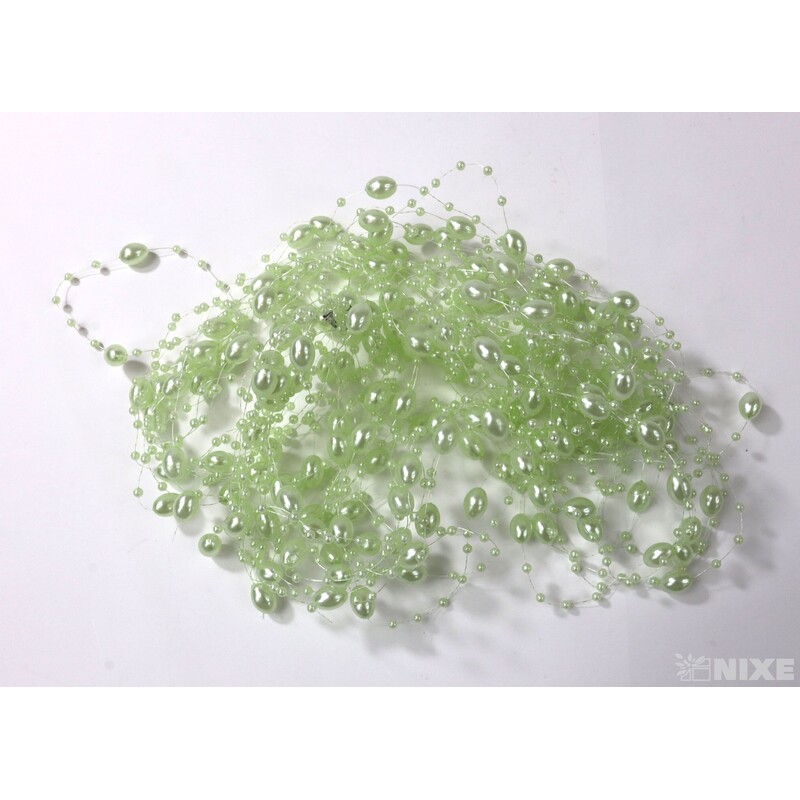 PERLIČKY NA SILONU 120cm 10ks*ZELENÁ SV.