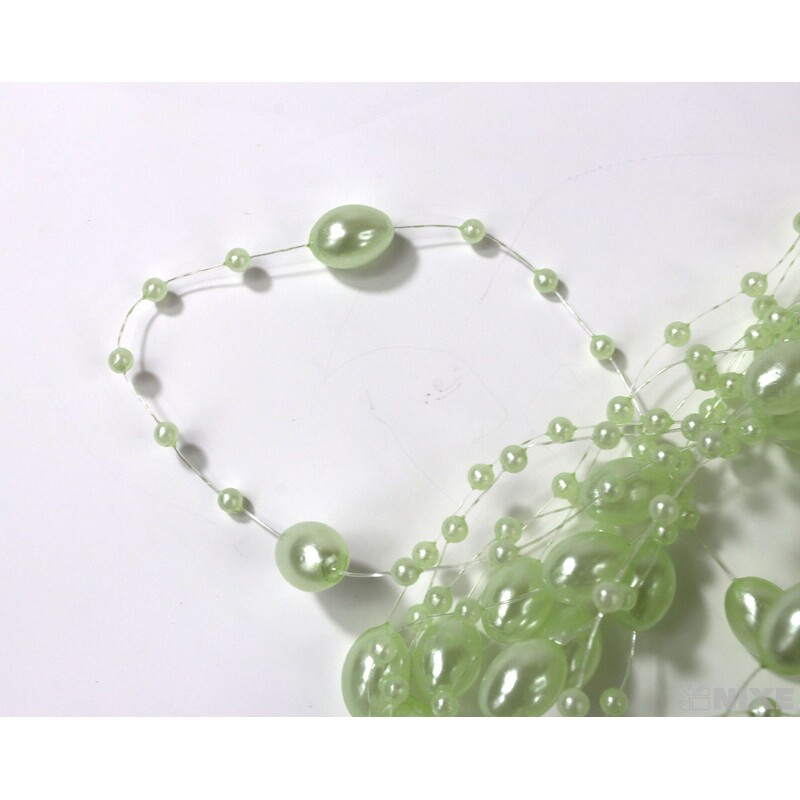 PERLIČKY NA SILONU 120cm 10ks*ZELENÁ SV.