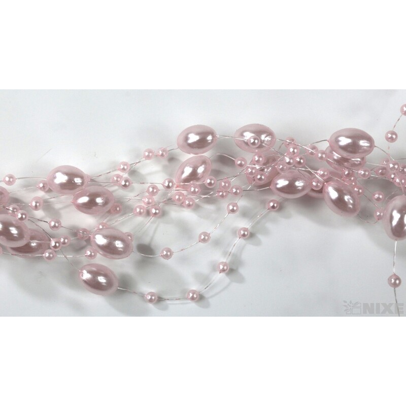 PERLIČKY NA SILONU 120cm 10ks*RŮŽOVÁ