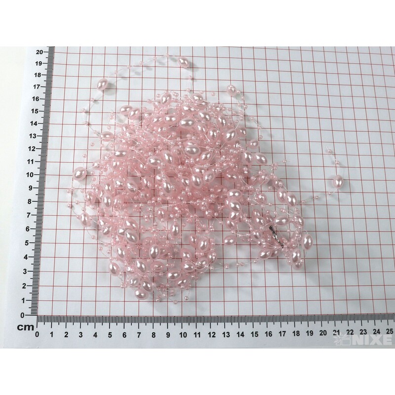 PERLIČKY NA SILONU 120cm 10ks*RŮŽOVÁ