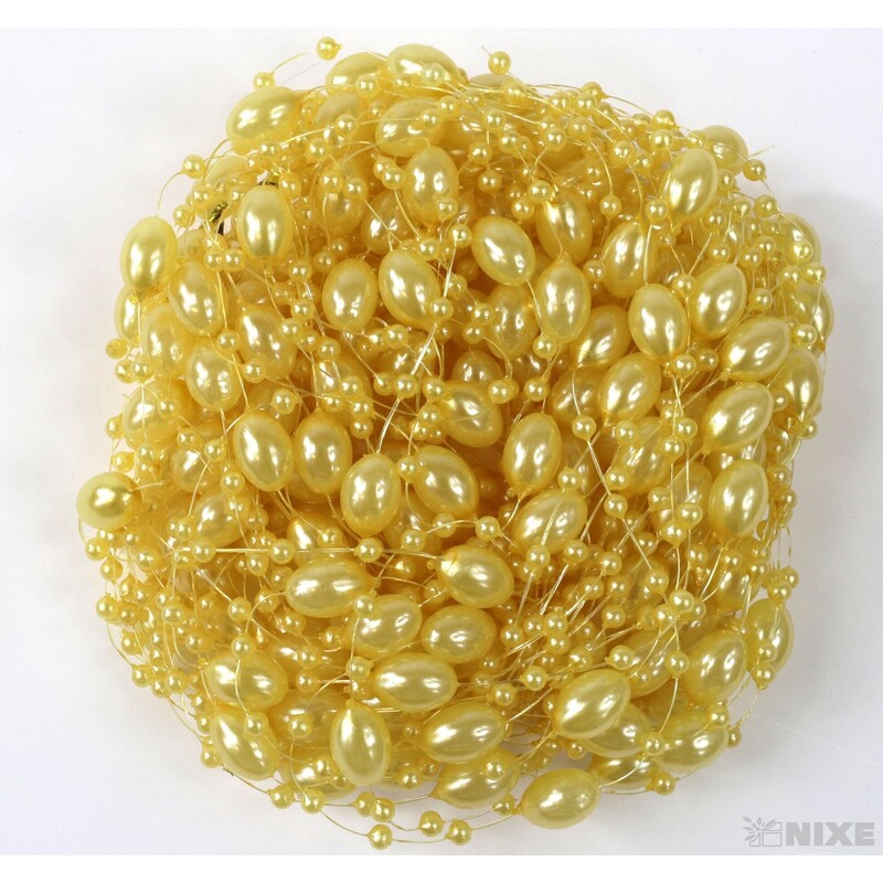 PERLIČKY NA SILONU 120cm 10ks*ŽLUTÁ