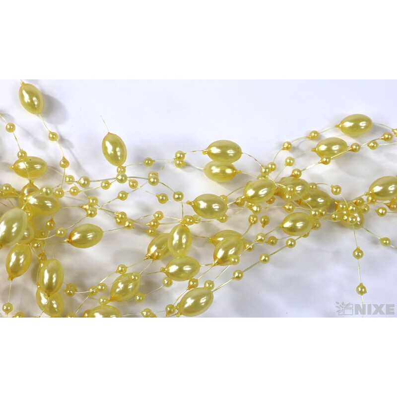 PERLIČKY NA SILONU 120cm 10ks*ŽLUTÁ