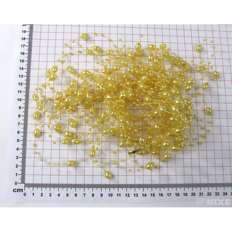 PERLIČKY NA SILONU 120cm 10ks*ŽLUTÁ