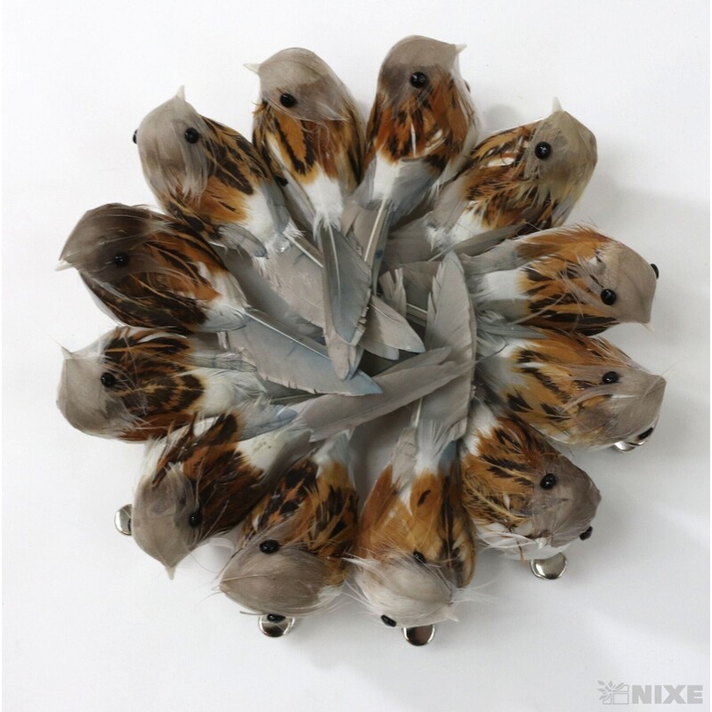 PTÁČEK KLIPS 7cm 16ks*PŘÍRODNÍ