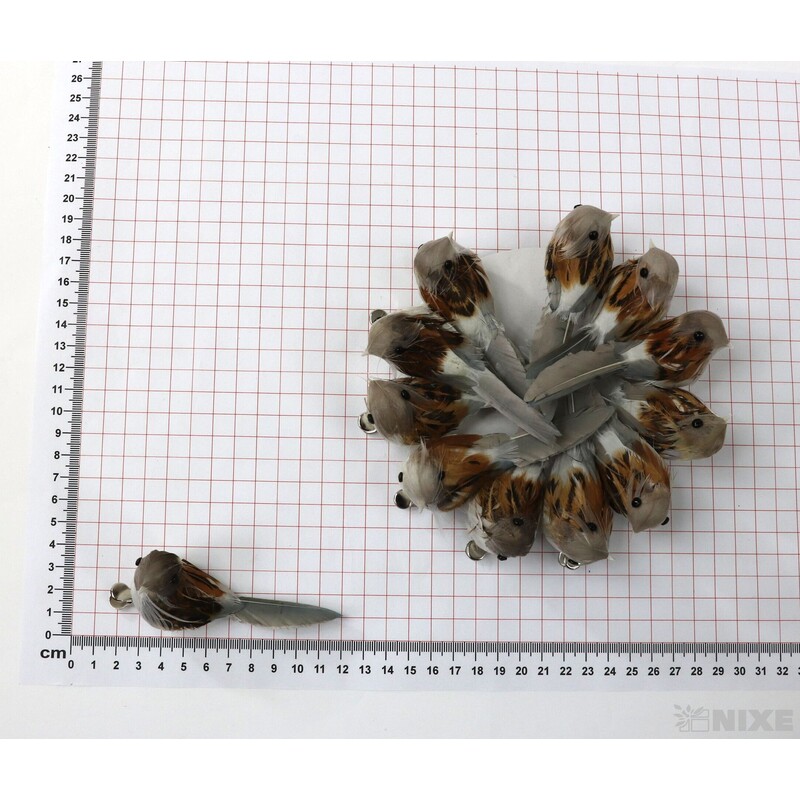 PTÁČEK KLIPS 7cm 16ks*PŘÍRODNÍ