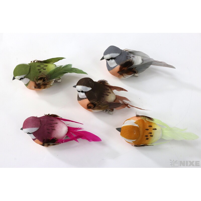 PTÁČEK KLIPS 7,5cm 12ks*MIX BAREV