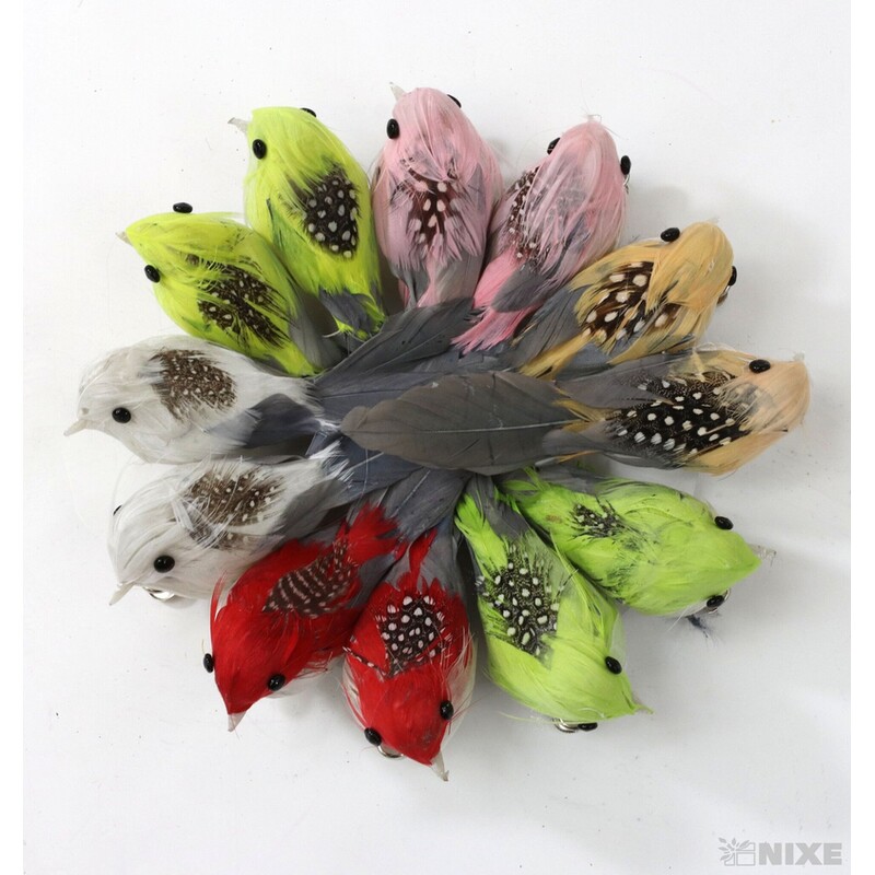 PTÁČEK  KLIPS 10cm 12ks*MIX BAREV