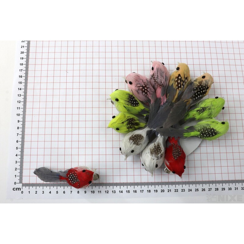 PTÁČEK  KLIPS 10cm 12ks*MIX BAREV