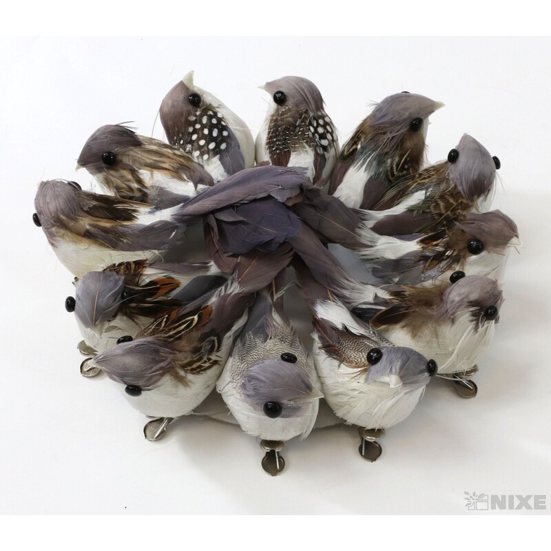 PTÁČEK  KLIPS 11cm 12ks*PŘÍRODNÍ