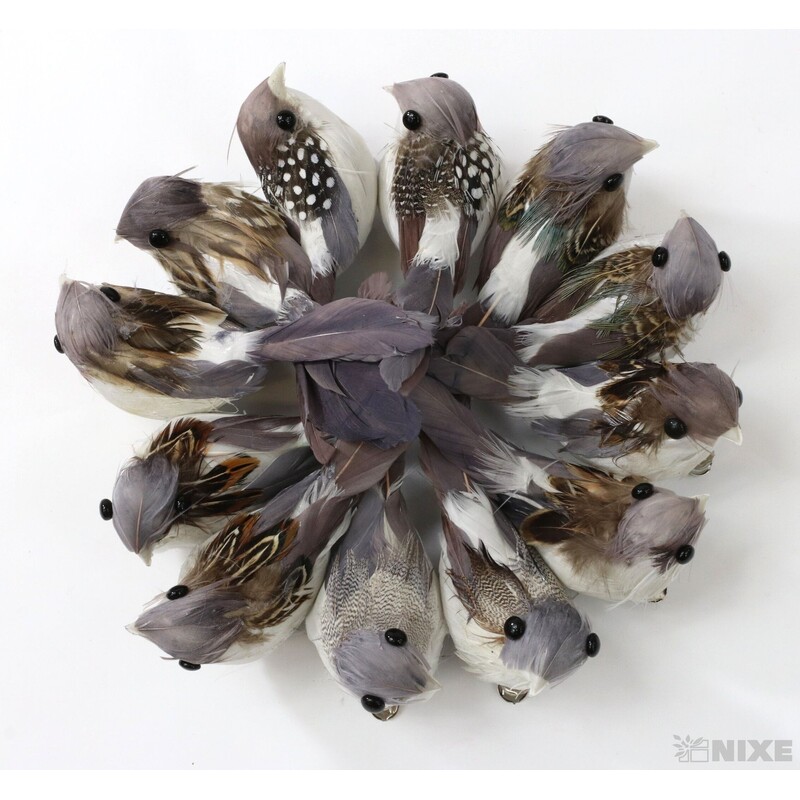 PTÁČEK  KLIPS 11cm 12ks*PŘÍRODNÍ