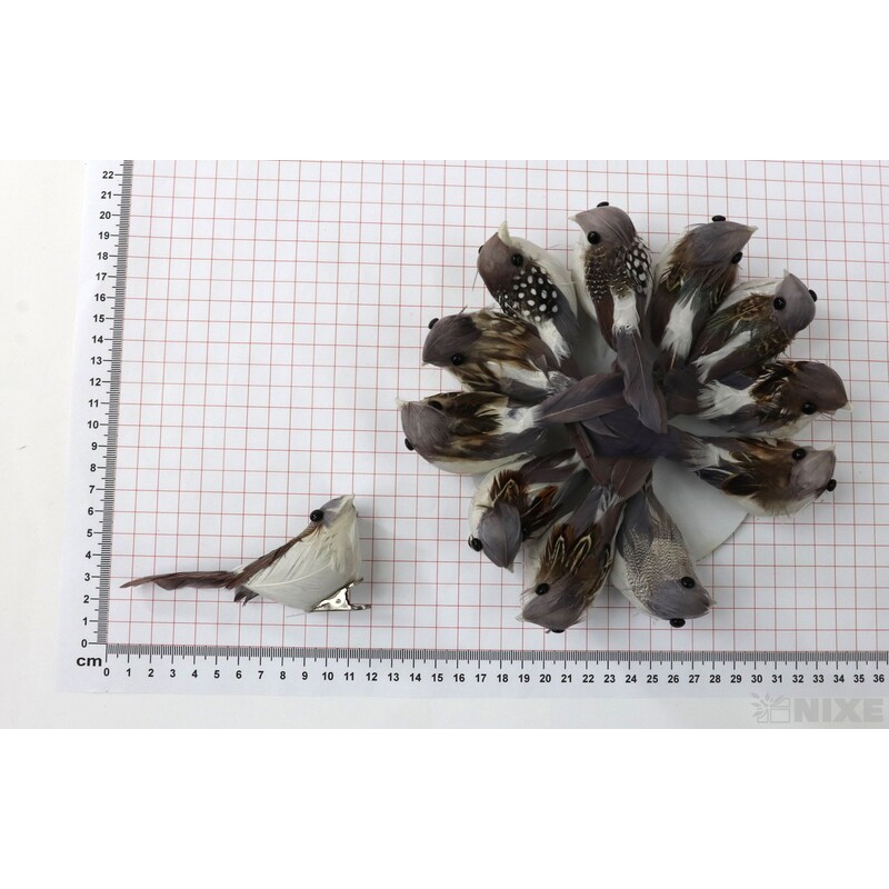 PTÁČEK  KLIPS 11cm 12ks*PŘÍRODNÍ