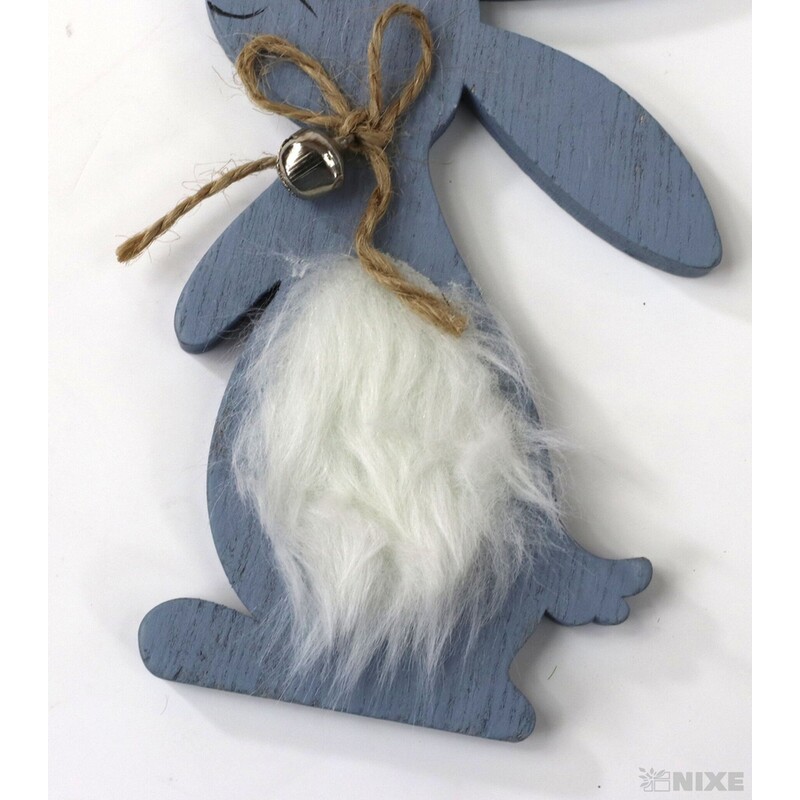 ZÁVĚS ZAJÍC DŘEVO 12cm*MODRÁ SV.