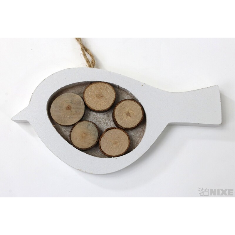 ZÁVĚS D PTÁČEK 7x13cm*BÍLÁ